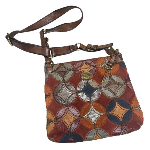 Rare Fossil Multicolour Patchwork Leather Hobo Bag – Excellent Condition - Picture 3 of 15